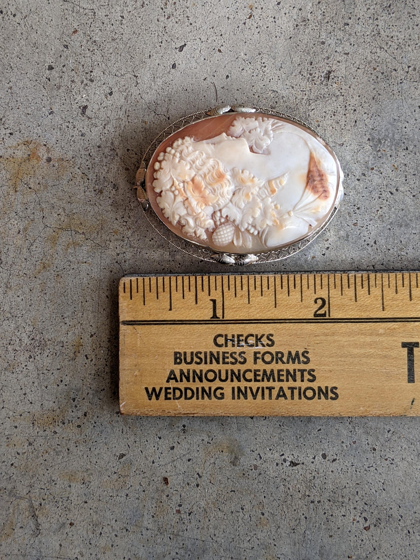 c. 1920 14k White Gold Bacchus / Dionysus Cameo