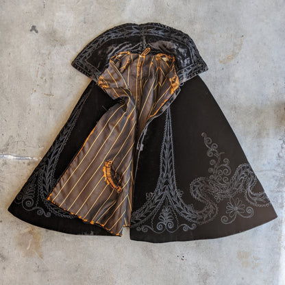 c. 1890s Silk Velvet Cape | Study, Display, Repair