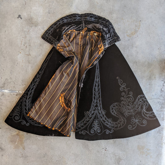 c. 1890s Silk Velvet Cape | Study, Display, Repair