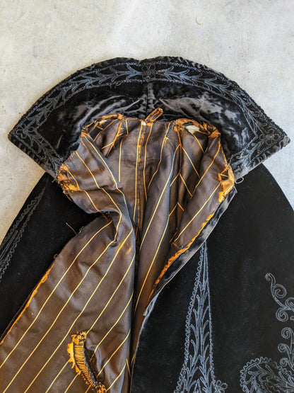 c. 1890s Silk Velvet Cape | Study, Display, Repair