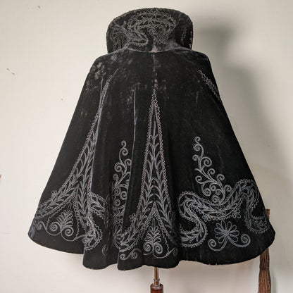 c. 1890s Silk Velvet Cape | Study, Display, Repair