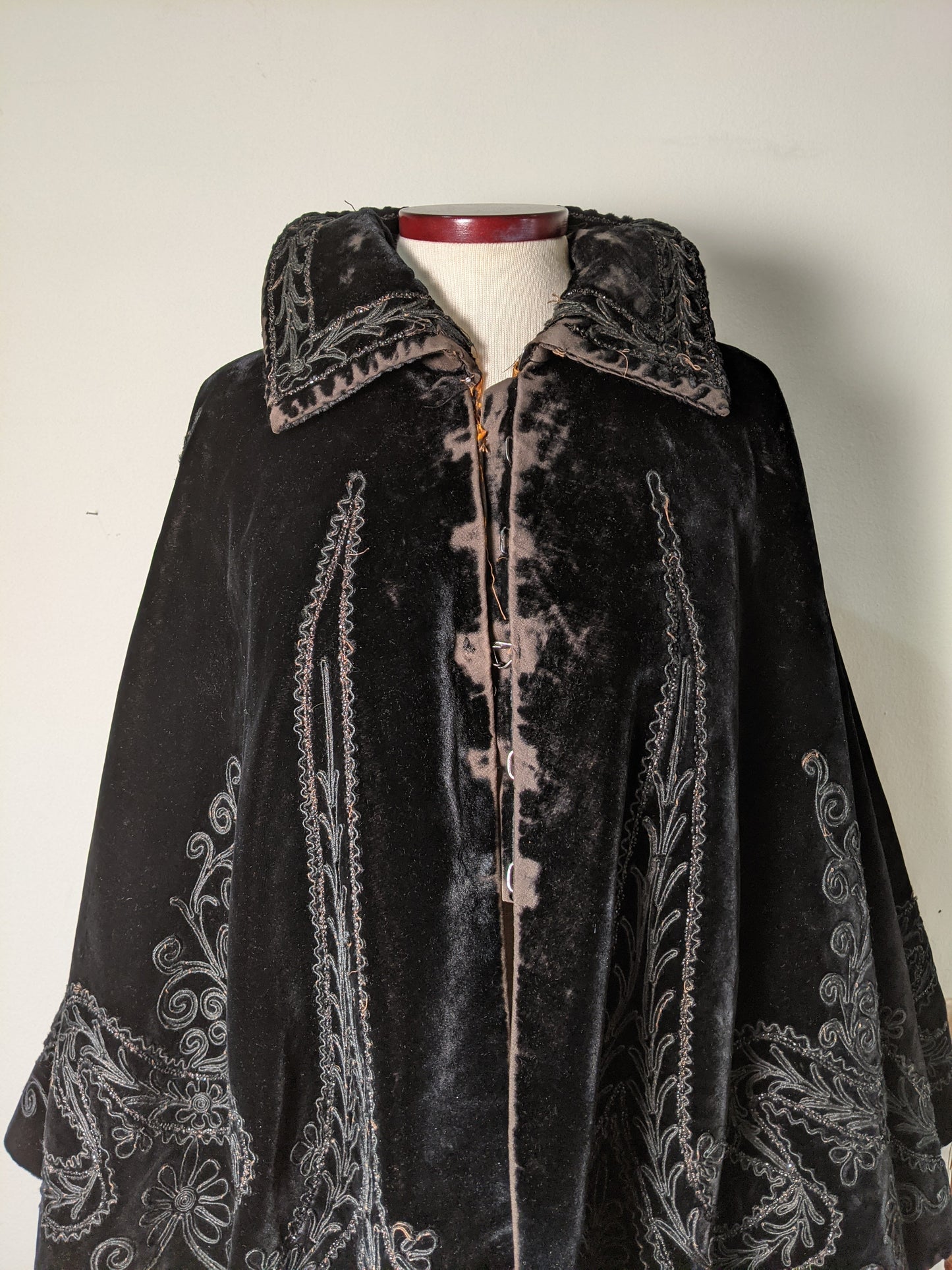 c. 1890s Silk Velvet Cape | Study, Display, Repair