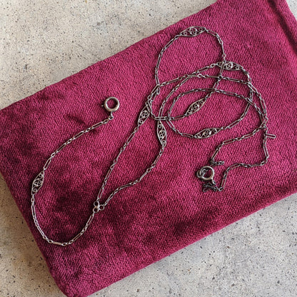 c. 1920s Sterling Silver Lorgnette Chain