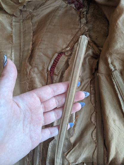 c. 1890s Gold and Burgundy Silk Dress | Study + Display