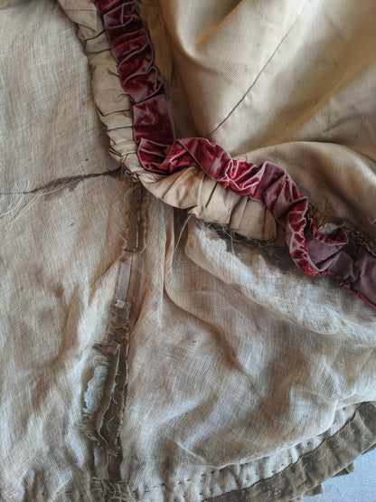 c. 1890s Gold and Burgundy Silk Dress | Study + Display