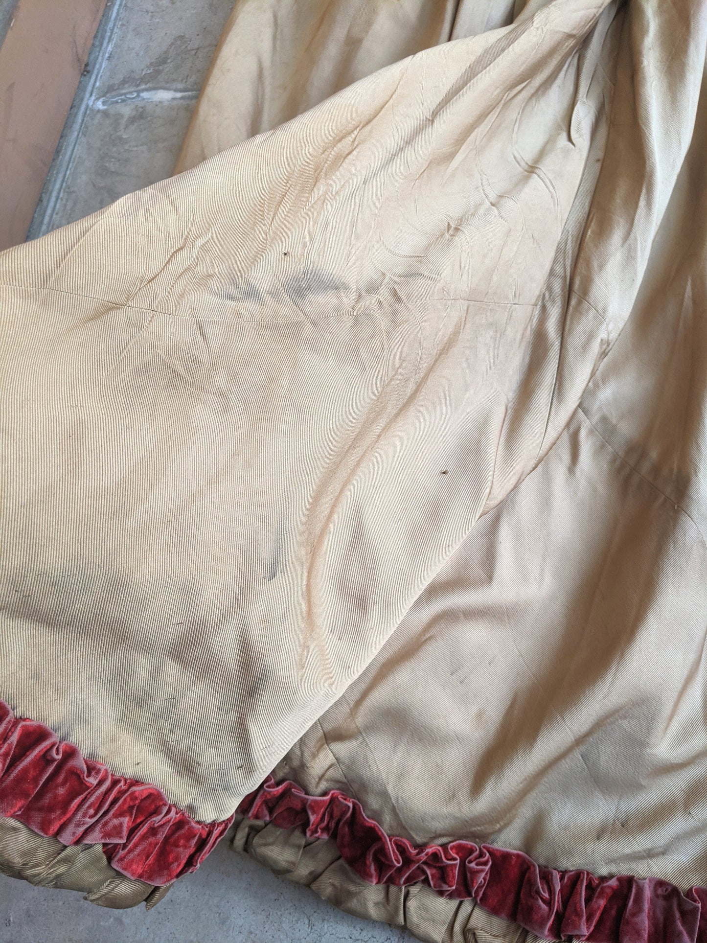 c. 1890s Gold and Burgundy Silk Dress | Study + Display