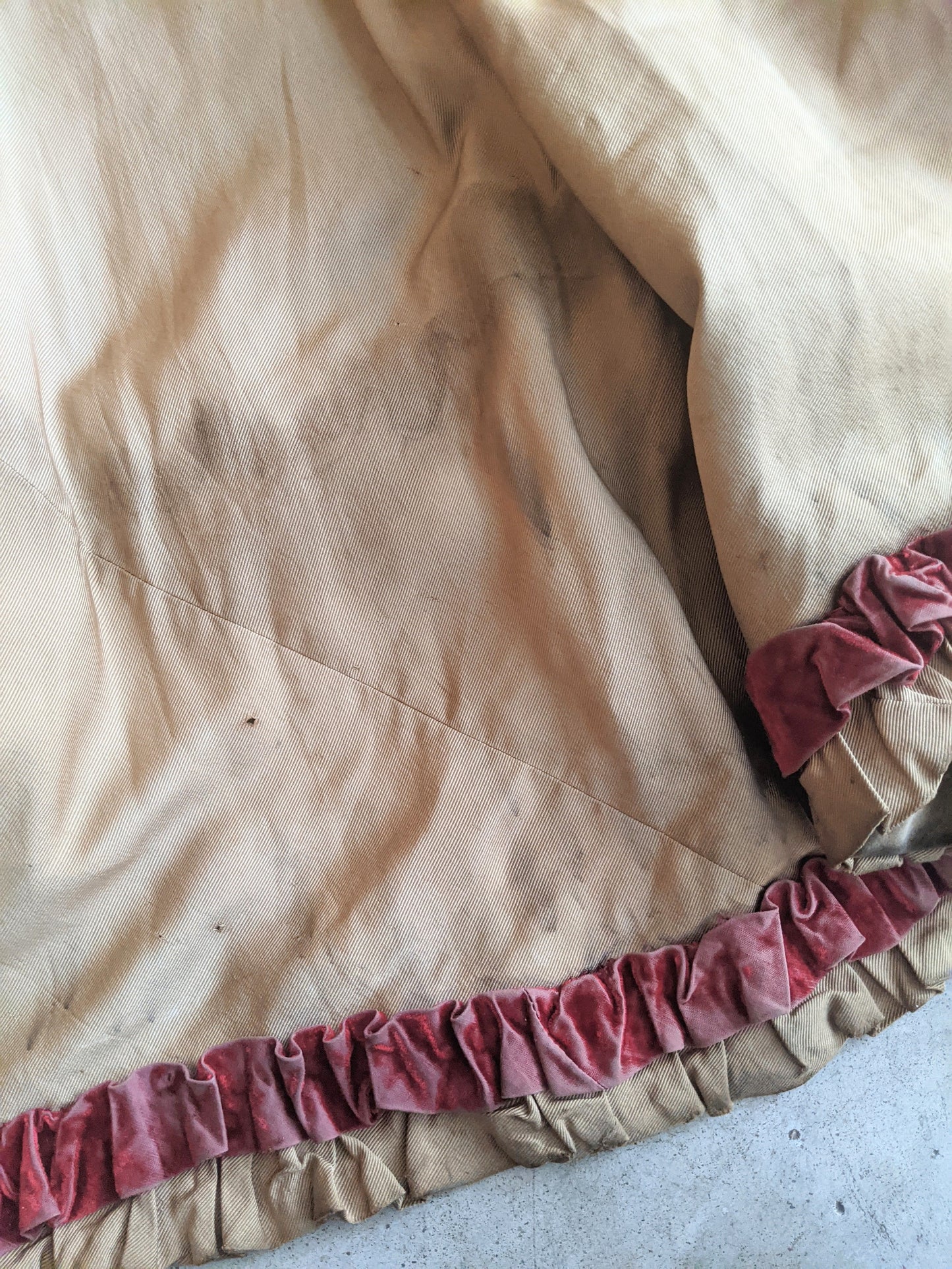 c. 1890s Gold and Burgundy Silk Dress | Study + Display