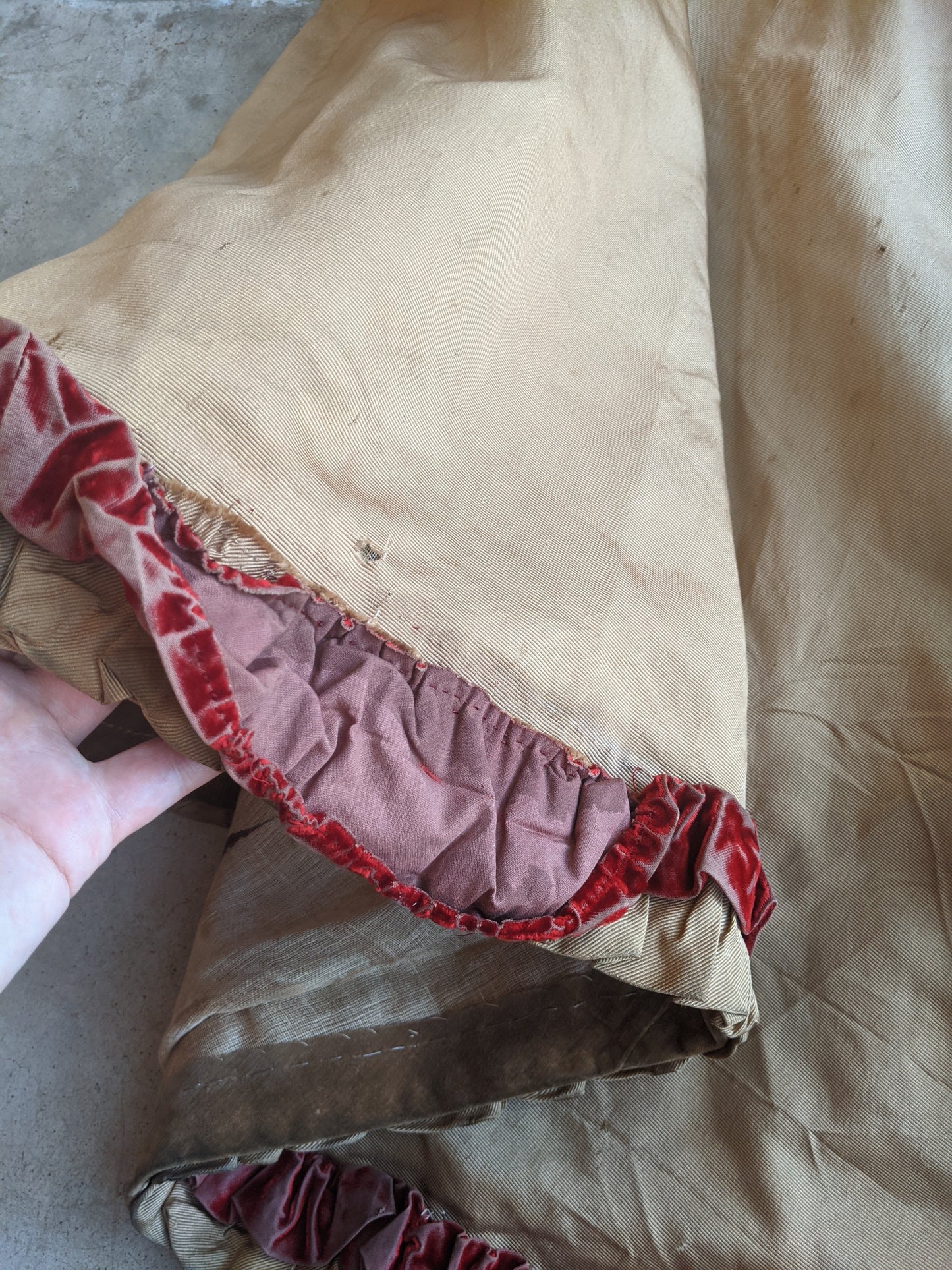 c. 1890s Gold and Burgundy Silk Dress | Study + Display
