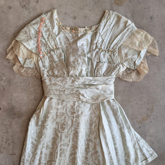 c. 1910 Seafoam Green Silk Gown | Study + Display