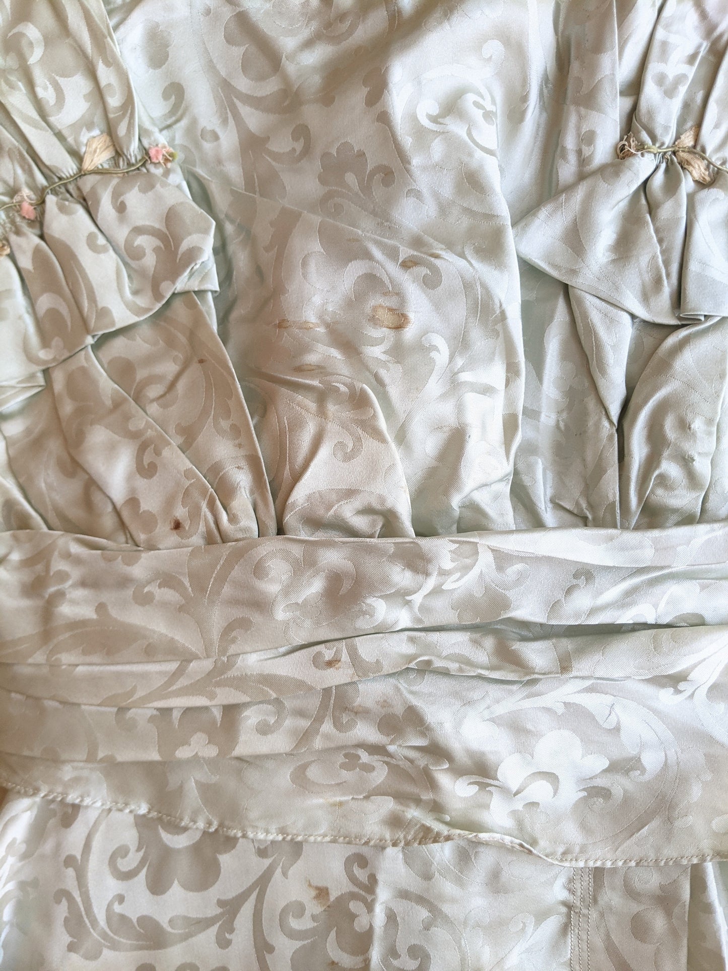 c. 1910 Seafoam Green Silk Gown | Study + Display