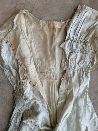 c. 1910 Seafoam Green Silk Gown | Study + Display