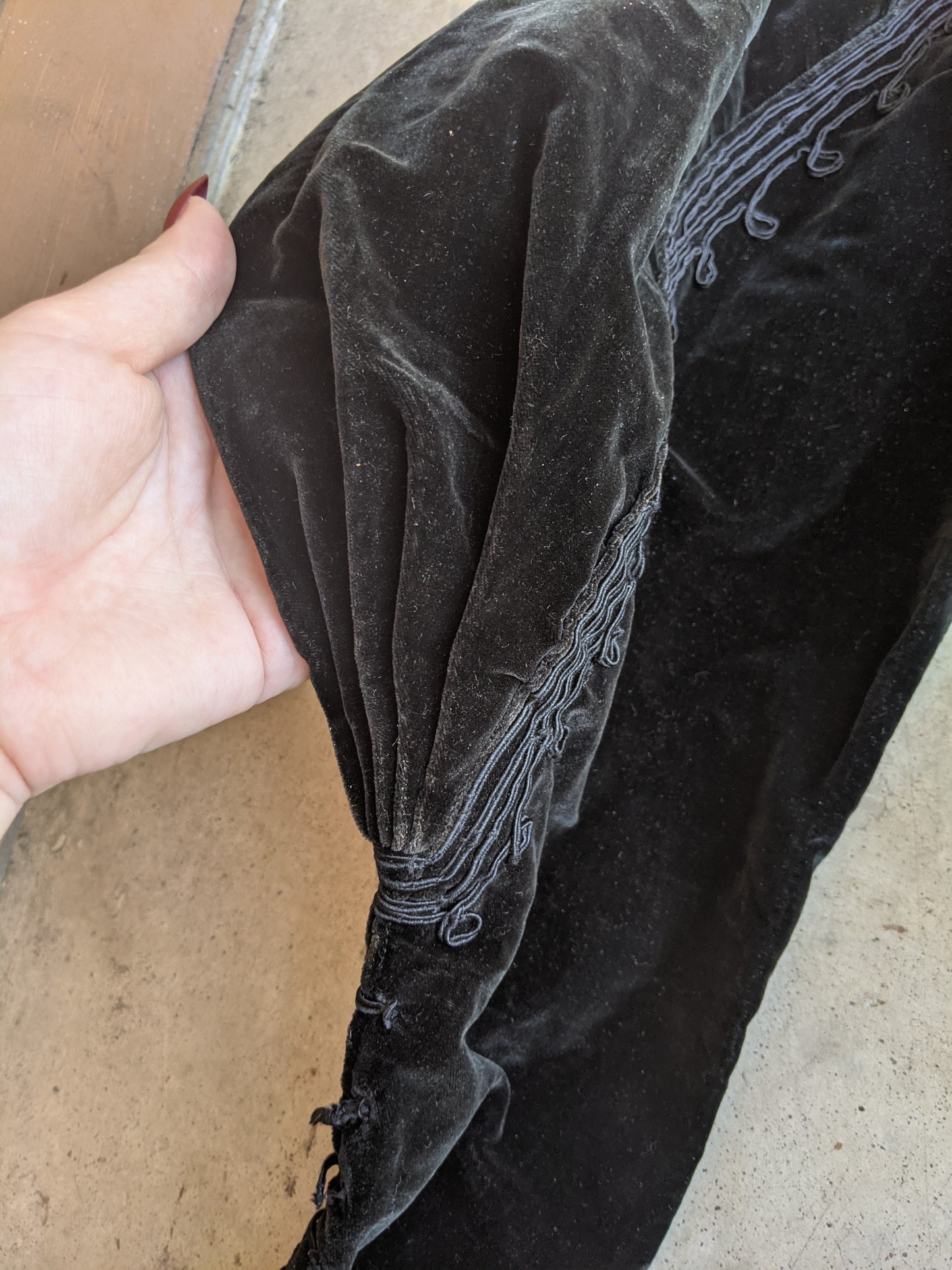 c. 1900s Black Velvet Bodice