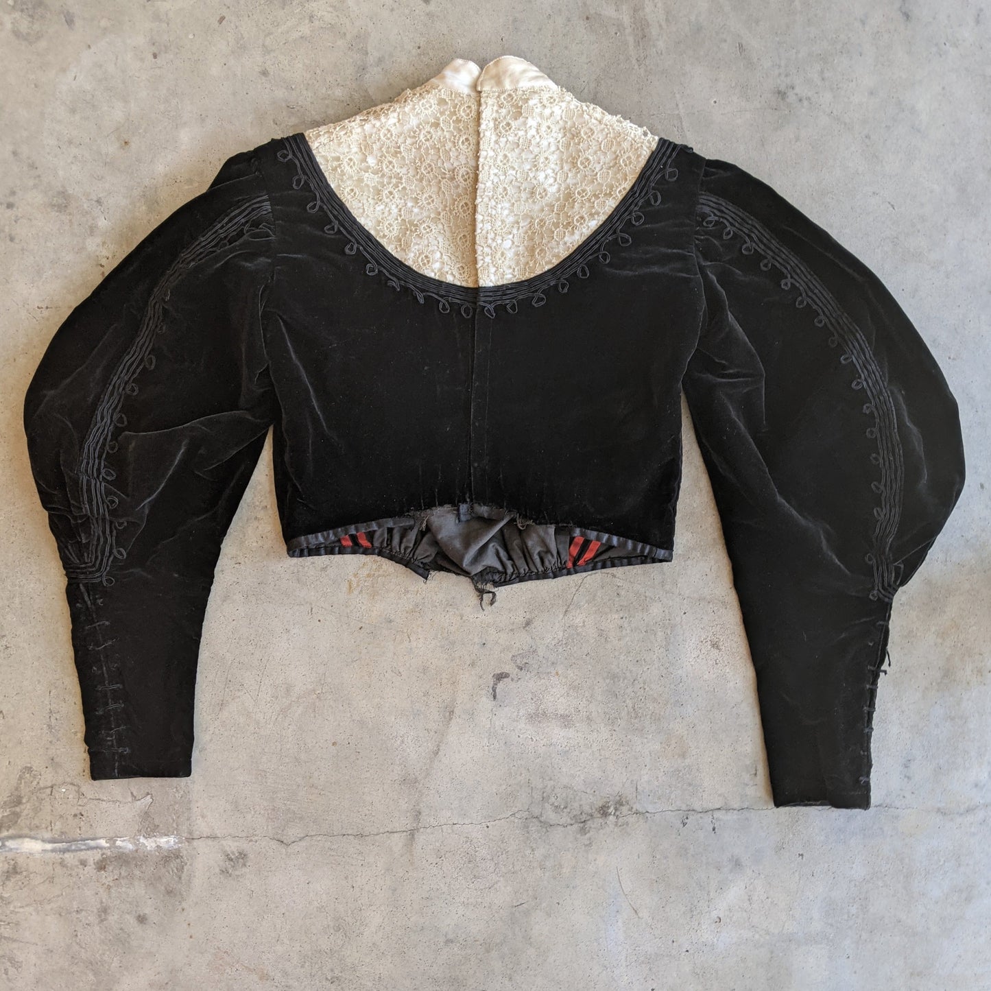 c. 1900s Black Velvet Bodice