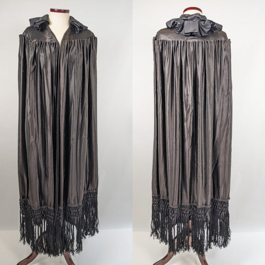 1910s-1920s Black Silk Cape