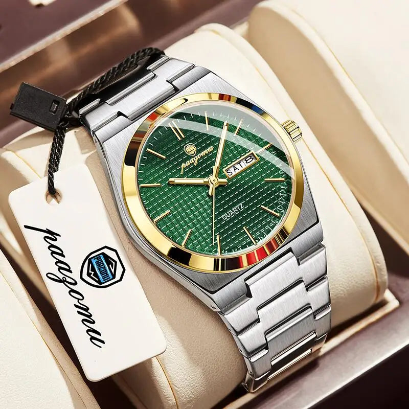 PAAZOMU Men's Luxury Chronograph Watch – Waterproof, Luminous & Date Display