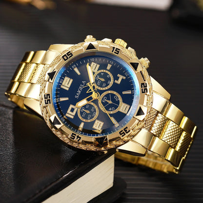 Men's 2-Piece Business Quartz Watch Set - Steel Band, Arabic Dial