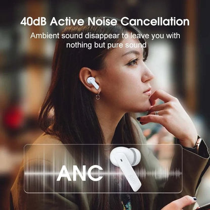 QCY HT05 ANC Wireless Earphone 40dB Noise Cancelling Bluetooth 5.2 HeaThe Plug
