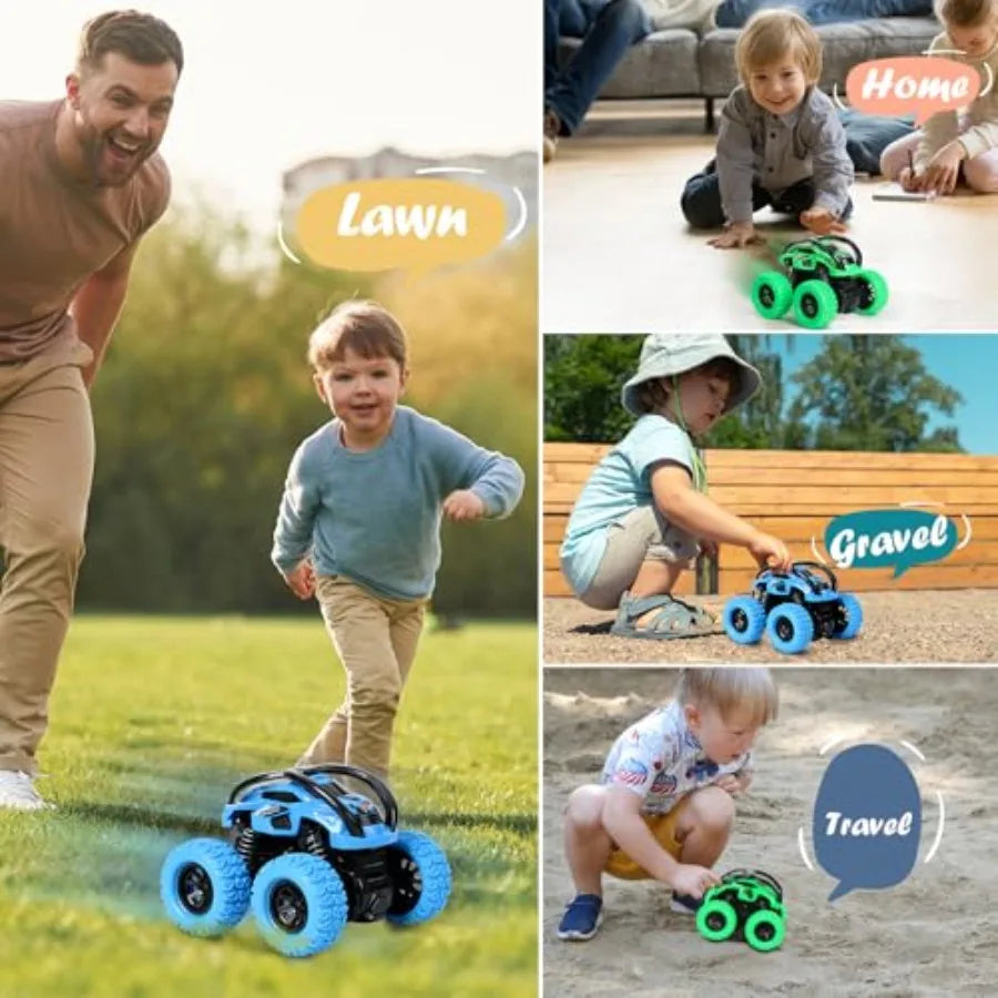 2 Pack Car Toys for 3 4 5 6 Year Old Boy Girl, Push and Go Cars Toys fThe Plug