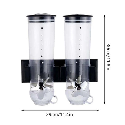 Wall-mounted 2 Barrel Cereal Dispenser, Food Grain Storage Tanks, CereThe Plug