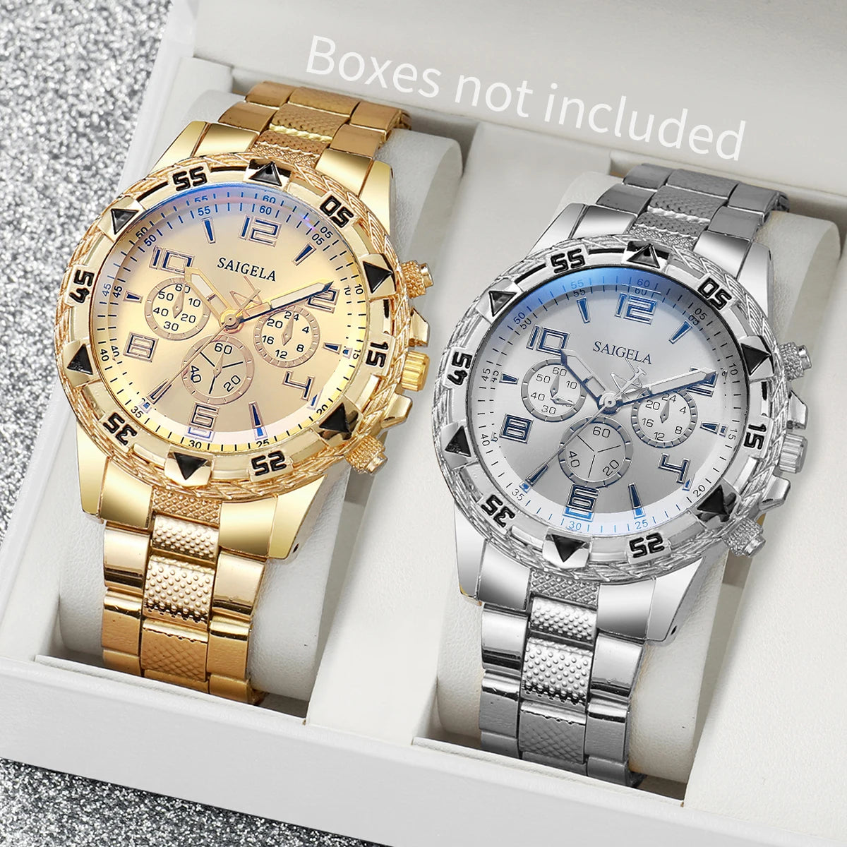 Men's 2-Piece Business Quartz Watch Set - Steel Band, Arabic Dial