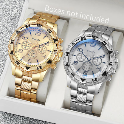 Men's 2-Piece Business Quartz Watch Set - Steel Band, Arabic Dial