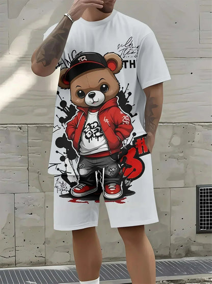 Trendy Men's Graphic teddy bear streetwear outfitThe Plug