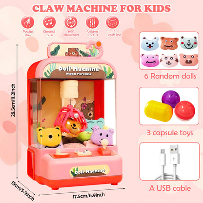 Mini Claw Machine for Kids Girl Toys for Ages 8-13 Arcade Game Toy ClaThe Plug