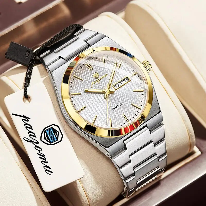 PAAZOMU Men's Luxury Chronograph Watch – Waterproof, Luminous & Date Display