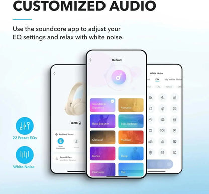 Soundcore by Anker Q20i Hybrid Active Noise Cancelling Headphones, WirThe Plug