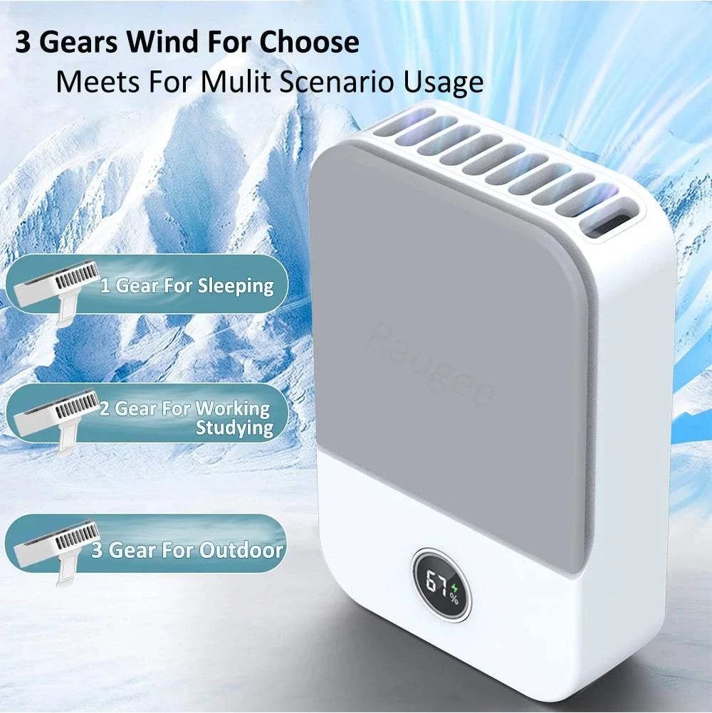 Waist Fan Portable Wearable Hanging Neck Fan USB Rechargeable Air CircThe Plug