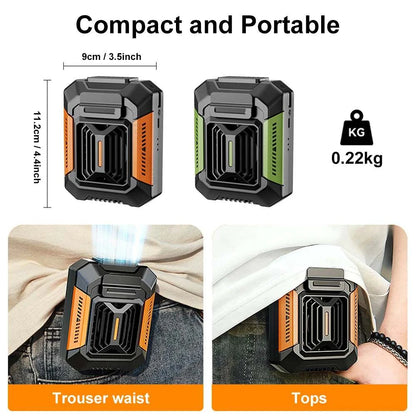 Portable Waist Fan Mini Rechargeable Portable Fan with 4000mAh Power BThe Plug