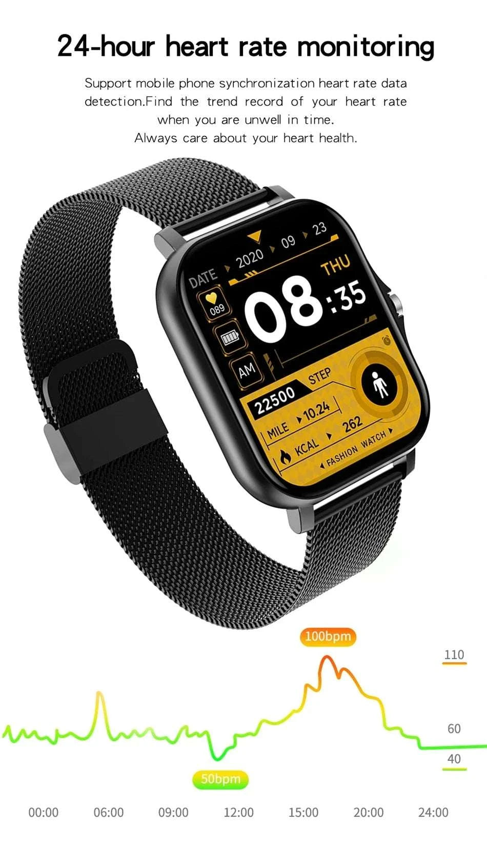 Smart Watch For Android IOS Watches 1.83inch HD Display Bluetooth CallThe Plug