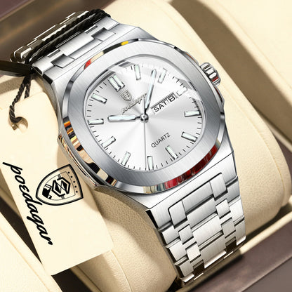 POEDAGAR Men's Luxury Quartz Watch – Waterproof & Luminous