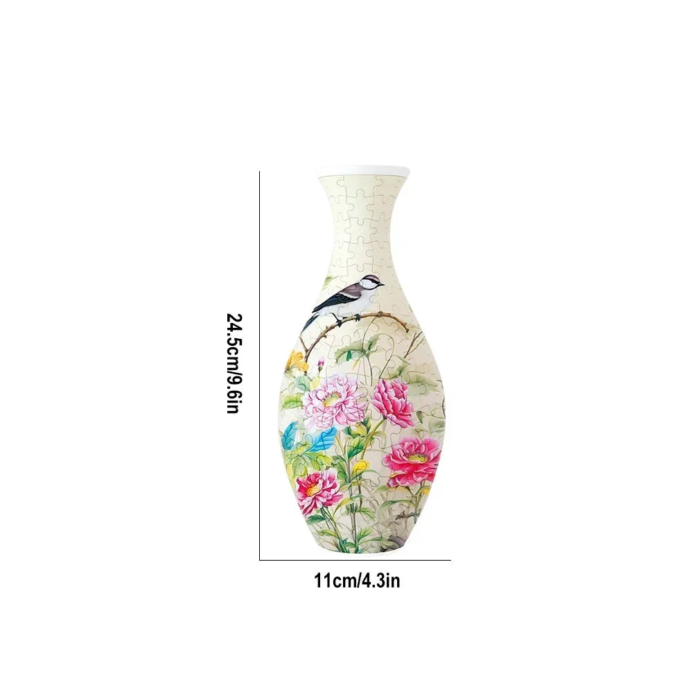 3D Puzzle Vase Panda Flower Porcelain Design Made Plastic Home DecoratThe Plug