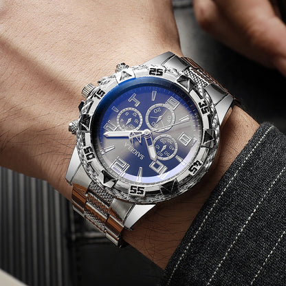 Men's 2-Piece Business Quartz Watch Set - Steel Band, Arabic Dial
