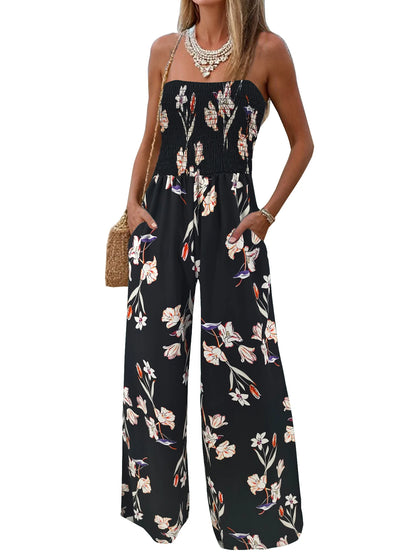 Women's Summer Printed Strapless Jumpsuit, Casual and SimpleThe Plug