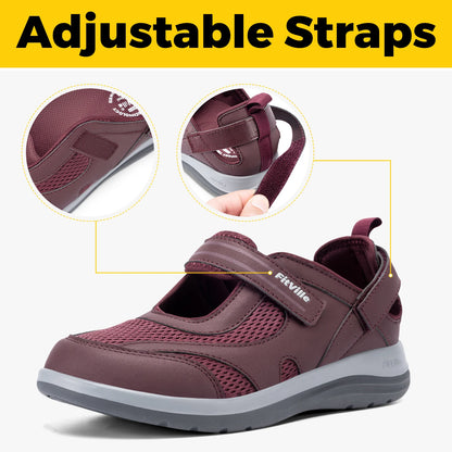 Fitville Women's Sandals Mary Jane Casual Shoes Widened Toe For SwolleThe Plug