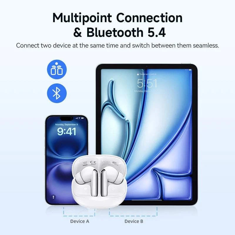 QCY Melobuds N50 ANC Bluetooth 5.4 Wireless Earphones Active Noise CanThe Plug