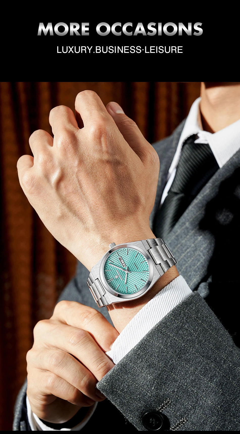 PAAZOMU Men's Luxury Chronograph Watch – Waterproof, Luminous & Date Display