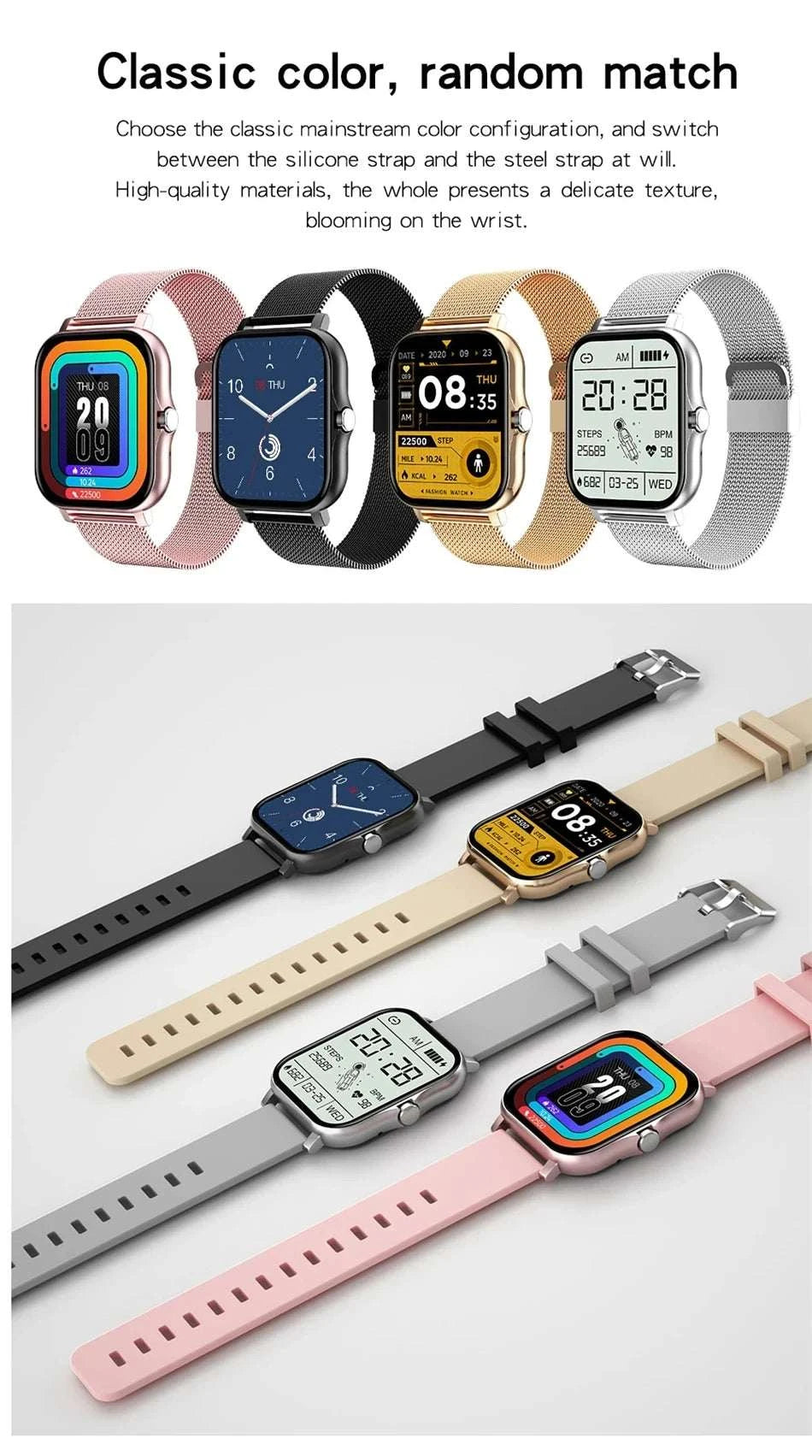 Smart Watch For Android IOS Watches 1.83inch HD Display Bluetooth CallThe Plug