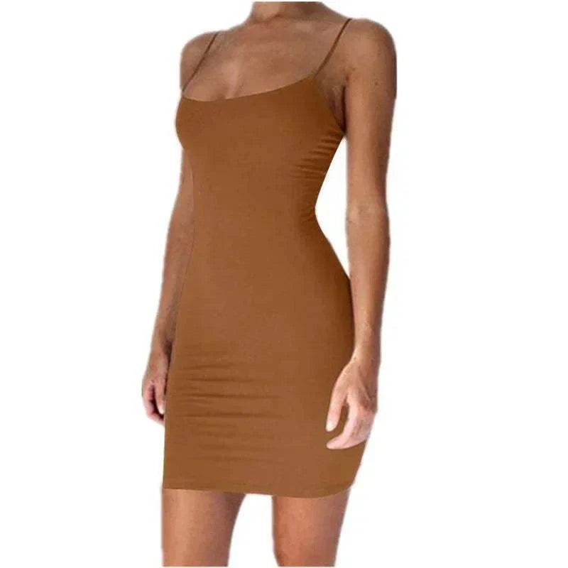 Summer Spaghetti Strap Mini Dress 2026 Women Sexy Bodycon Club Party DThe Plug