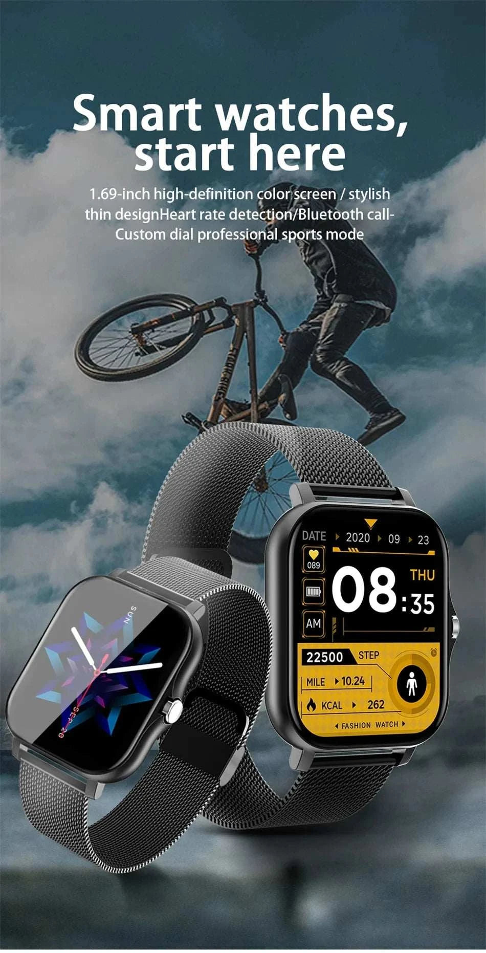 Smart Watch For Android IOS Watches 1.83inch HD Display Bluetooth CallThe Plug