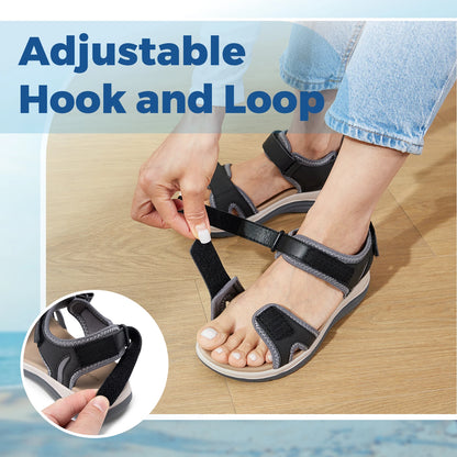 FitVille Women's Sandals  Adjustable Ankle Strap for Swollen and Flat The Plug