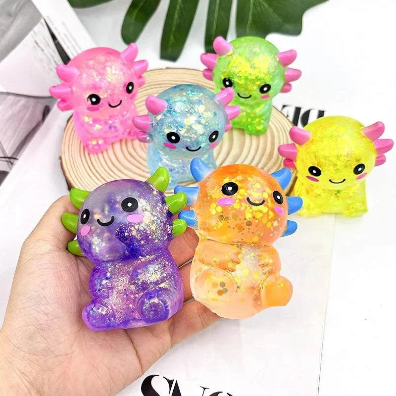 Axolotl Stress Balls Squishy Sensory Fidget Toys Stress Relief Malt SuThe Plug