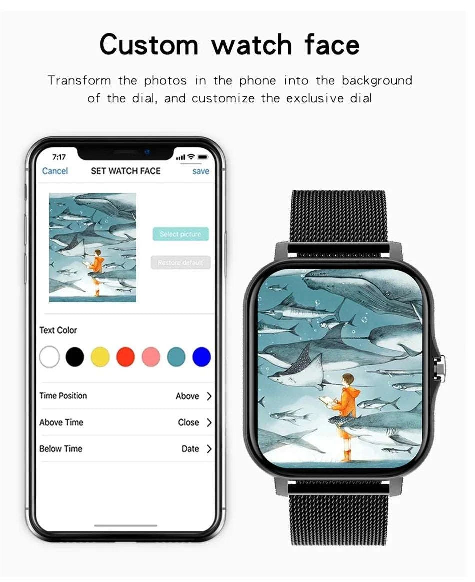 Smart Watch For Android IOS Watches 1.83inch HD Display Bluetooth CallThe Plug