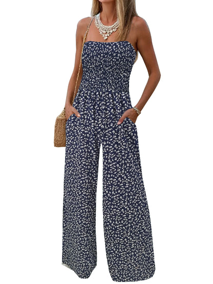 Women's Summer Printed Strapless Jumpsuit, Casual and SimpleThe Plug