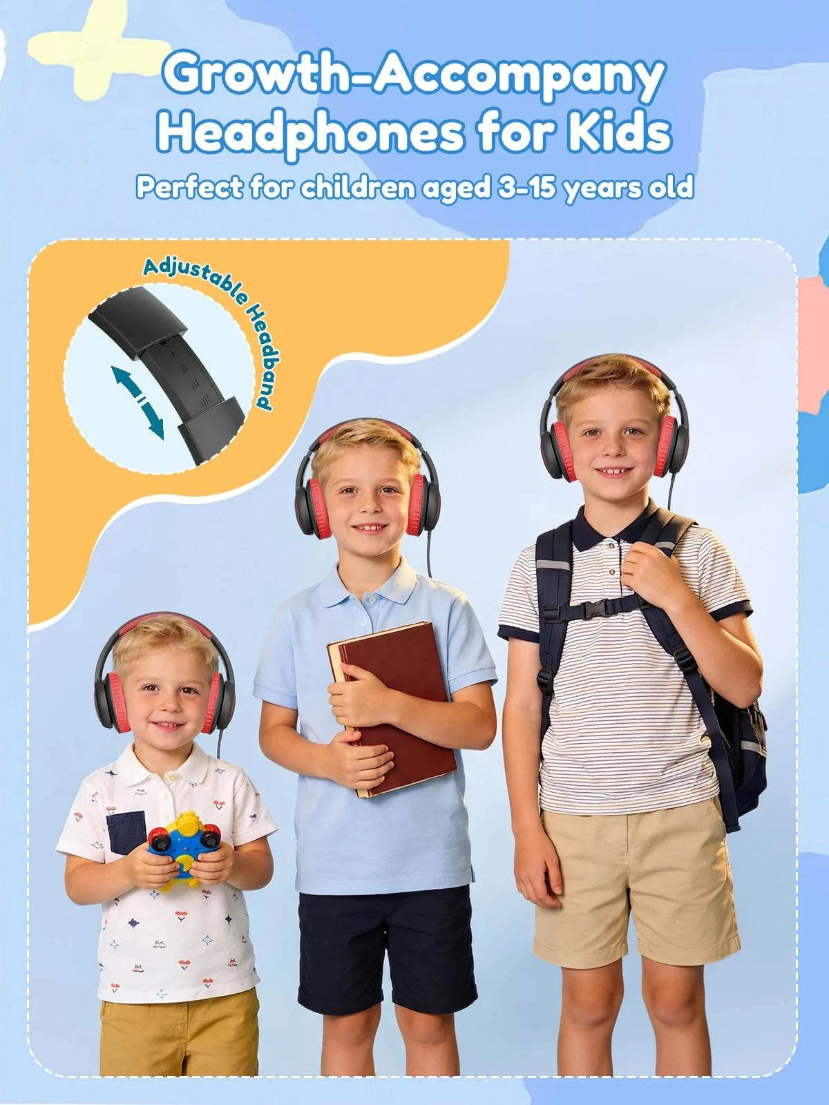 Acer OHR328 Kids Headphones Wired for School Over Ear Design 85/94dB SThe Plug