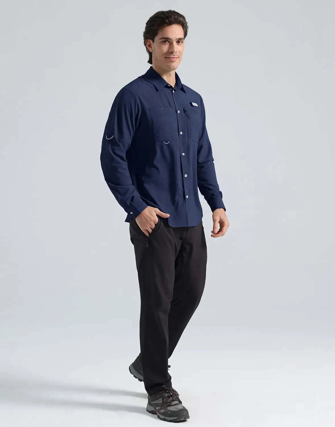 Pioneer Camp Men's Sun Protection Fishing Shirts UPF50+ Long Sleeve UVThe Plug