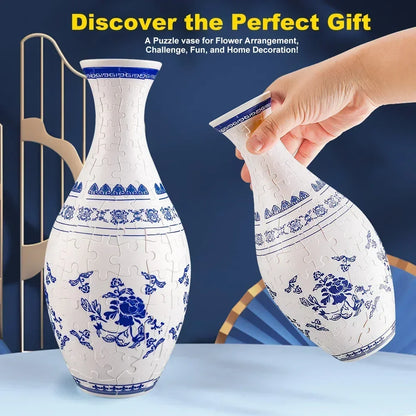 3D Puzzle Vase Panda Flower Porcelain Design Made Plastic Home DecoratThe Plug