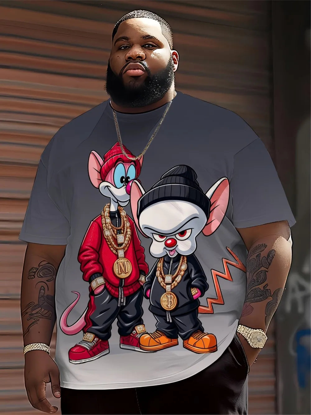 Men's Hip Hop Cartoon Animal Print T-Shirt | Street Style Summer Tee